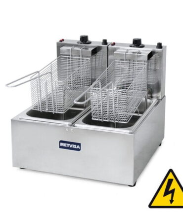 Freidora Eléctrica De 2 Cestas, 3L + 3L Marca METVISA