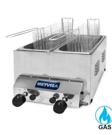 Freidora a Gas de 2 Cestas, 3L + 3L Marca METVISA
