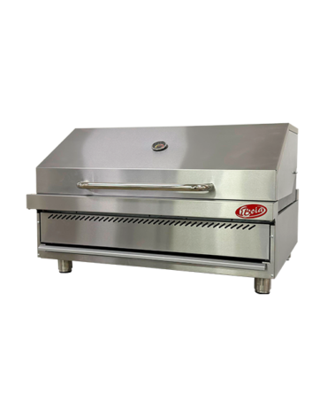 Grill de tope con cubierta, a carbón