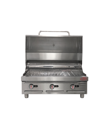 Grill de tope con cubierta, a gas